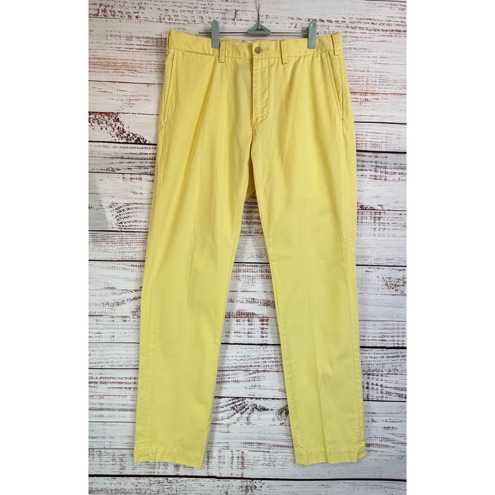 Chino Pants Polo Ralph Lauren 34/34* Butter Yellow 100% Cotton Embroidered Pony - Picture 13 of 16